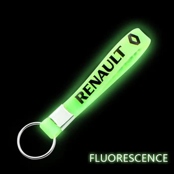 

1pcs Excellent Luminous Silicone Emblem Badge Car Key Ring keychain for Renault Megane 2 3 Duster Logan Clio Laguna Car Styling