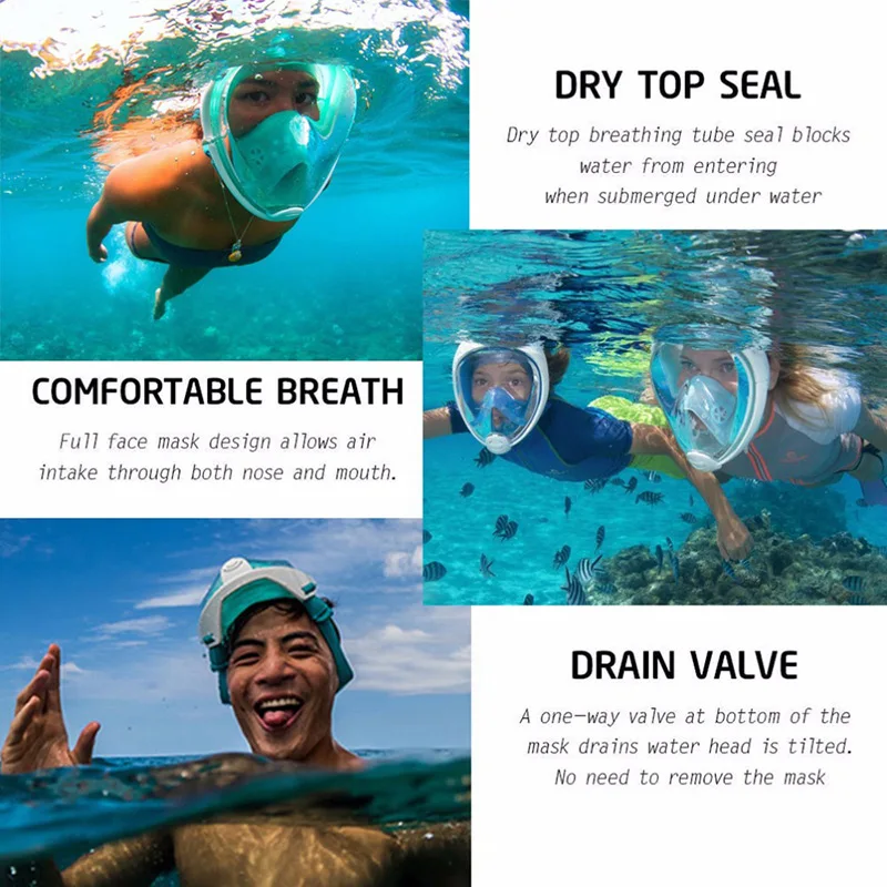 2018 Новая маска для подводного плавания, набор для подводного плавания, маска для подводного плавания для GoPro, дыхательная безопасность