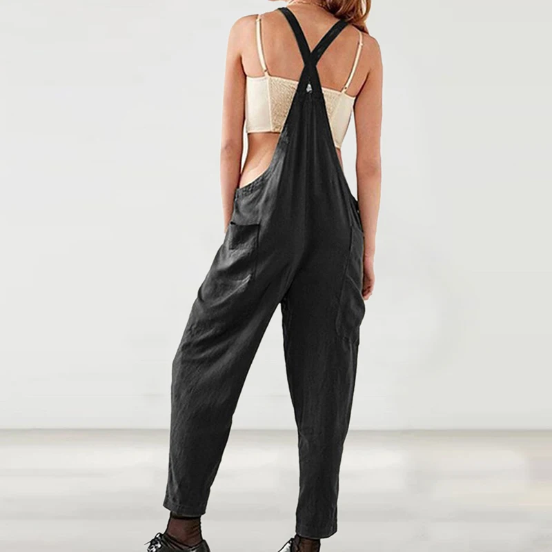 S-5XL Women's Jumpsuits Woman Casual Loose Long Harem Trousers Pants Plus Size Solid Romper Jumpsuit Female Sexy Bib Overalls