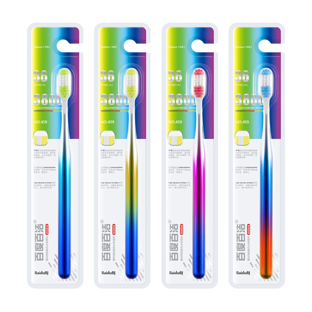 12 X Unisex Toothbrush Double Colorful Hard Bristles Tooth Brush For Travel Hotel