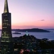Night Skyline With View Of Transamerica Building And Golden Gate Bridge  San Francisco  California  USA Poster (36 x 12)