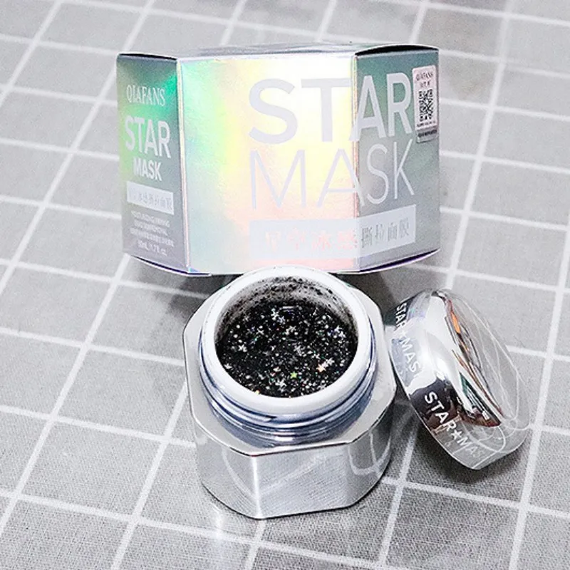 

50ml Star Glitter Mask Gold Peel off Black Facial Mask Deep Cleaning Whitening Moisturizing Cream Skin Care