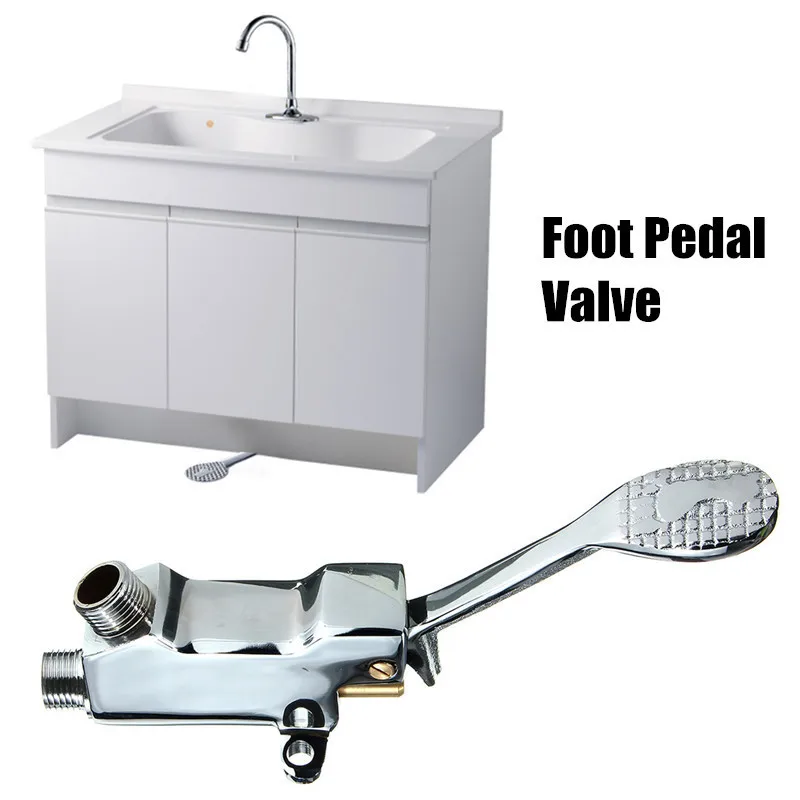 Copper Faucet Basin Floor Mount Pedal Hospital Medical Laboratory Foot