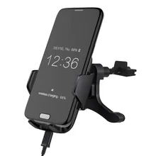 Qi автомобильное беспроводное зарядное устройство для iPhone XS Max XR для samsung Galaxy S10 Быстрая зарядка автомобильный держатель телефона вентиляционное отверстие приборной панели крепление A50