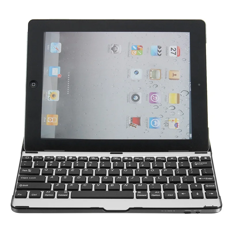 Aluminum Wireless Bluetooth 3 0 Keyboard Stand Case Cover Dock For iPad 2 3 4 New