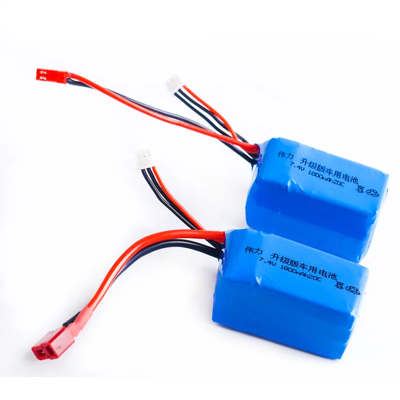 

1 2 3 pcs upgrade 7.4V 1800mah 20C Max 40C 2S Lipo Battery for Wltoys A959-b A969-b A979-b K929-B RC Car Boat Quadcopter FPV