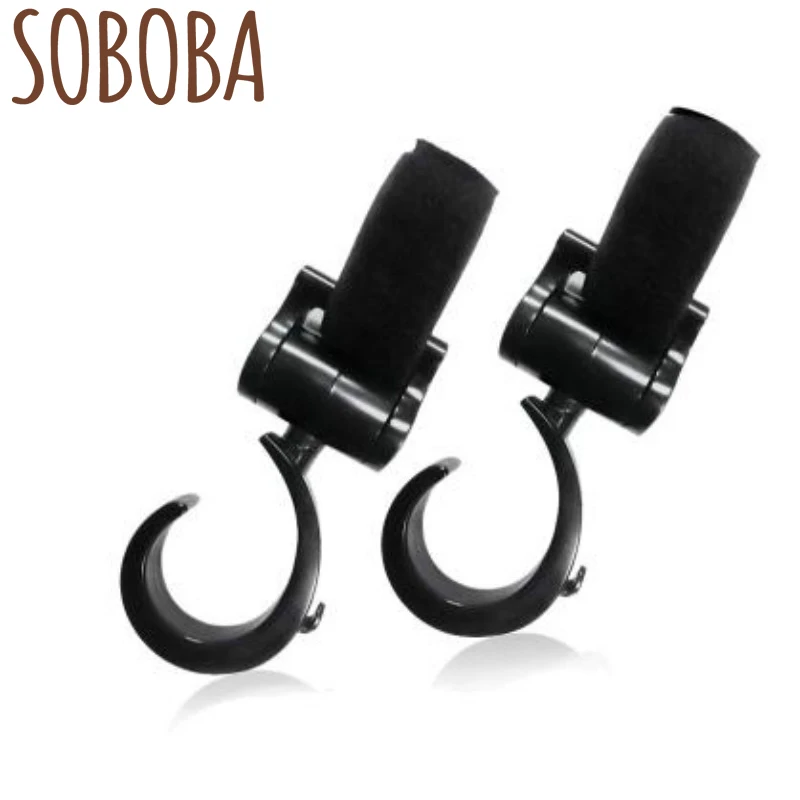 

2 PC/Lots Baby Stroller Straps for Carriage Stroller Hooks Hanging on Buggy Plastic High Quality Black Baby Stroller Accessories