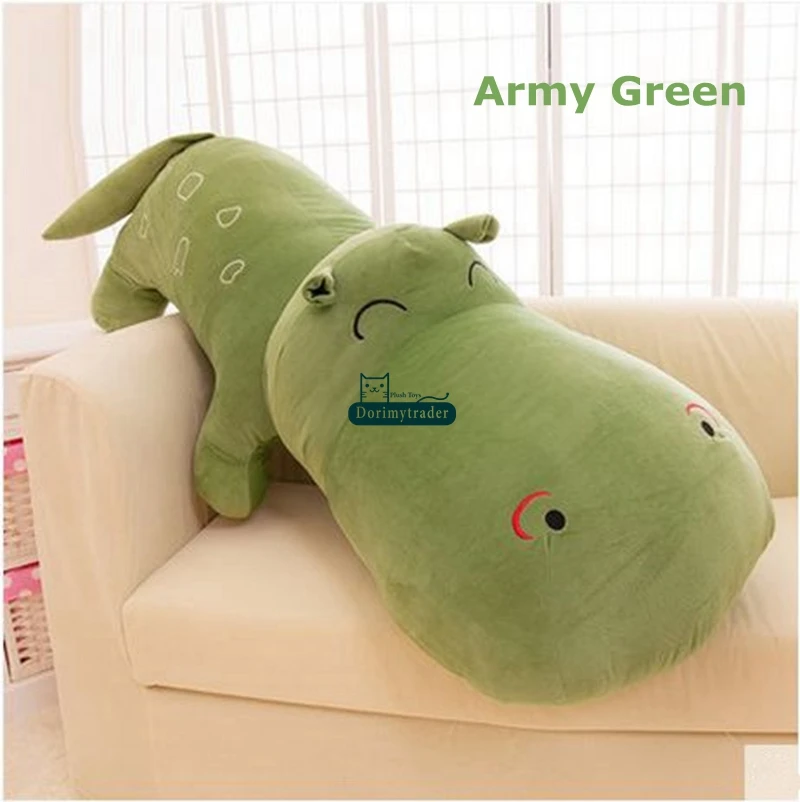Dorimytrader Hot Biggest 180cm Cute Soft Animal Hippo Plush Toy 71'' Huge Stuffed Cartoon Hippos Pillow Doll Baby Present DY61502 (7)