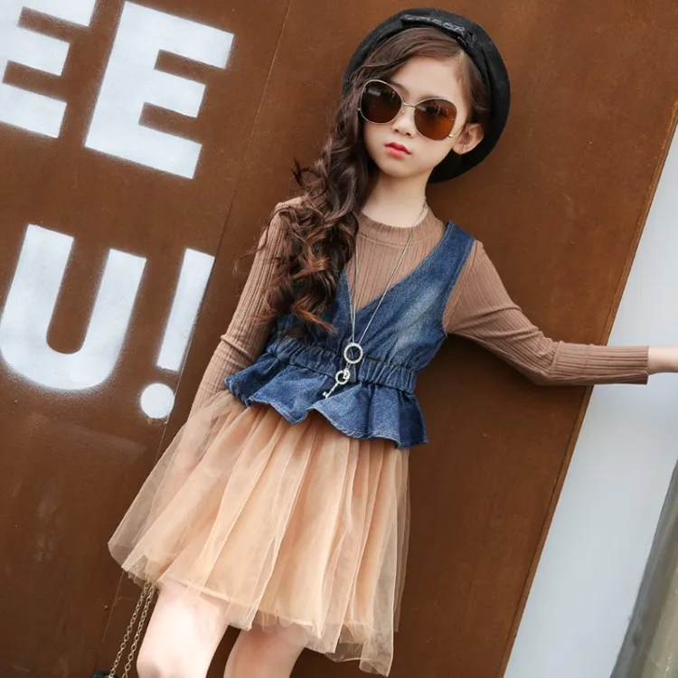 

Girl Summer Clothes Kids Dresses for Girls Size 6 8 10 12 Years Back To School Outfit Teenage Girl Clothing With Free Waistcoat