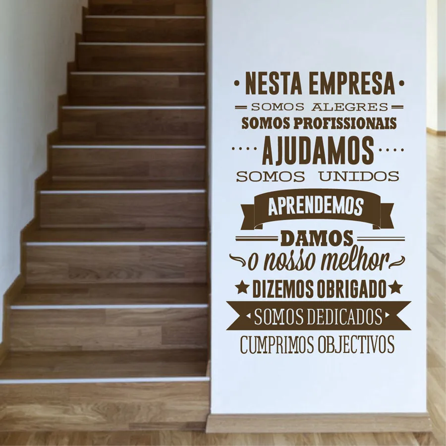 

Portuguese Office Rules Vinyl Wall Stickers Portugal Mural Decorative Inspirational Quote Wall Decals Stickers Office Art Decor