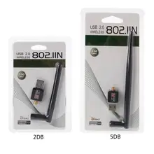 Мини USB Wifi адаптер 150 Мбит/с 2dB 5dB антенна сеть Lan Карта PC Wi-Fi приемник Беспроводной 802.11b/g/n Высокая Скорость Wi-Fi адаптер