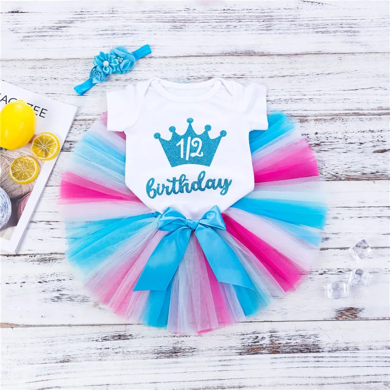 

Baby Girl Clothes Summer Newborn Baby Birthday Tutu Set Unicorn Party Baby Clothing 4th of July Outfits Roupa Infantil D0654