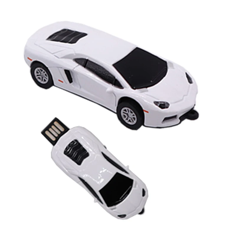 Фактическая емкость флешки металла мультфильма спортивный автомобильный флеш-накопитель 4 GB/8 GB/16 GB/32 GB/64 GB USB флэш-память 128 ГБ usb-ключ usb2.0 - Цвет: Whit