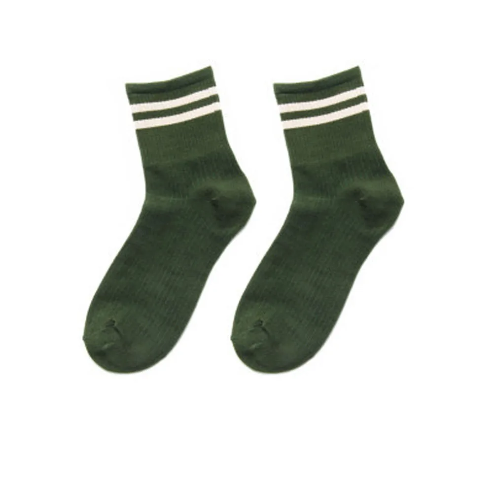 Новинка, 1 пара Для женщин девочек хлопчатобумажные полосатые носки летние тонкие хлопковые носки тапочки короткие Для мужчин носки Calcetines Mujer - Цвет: Green