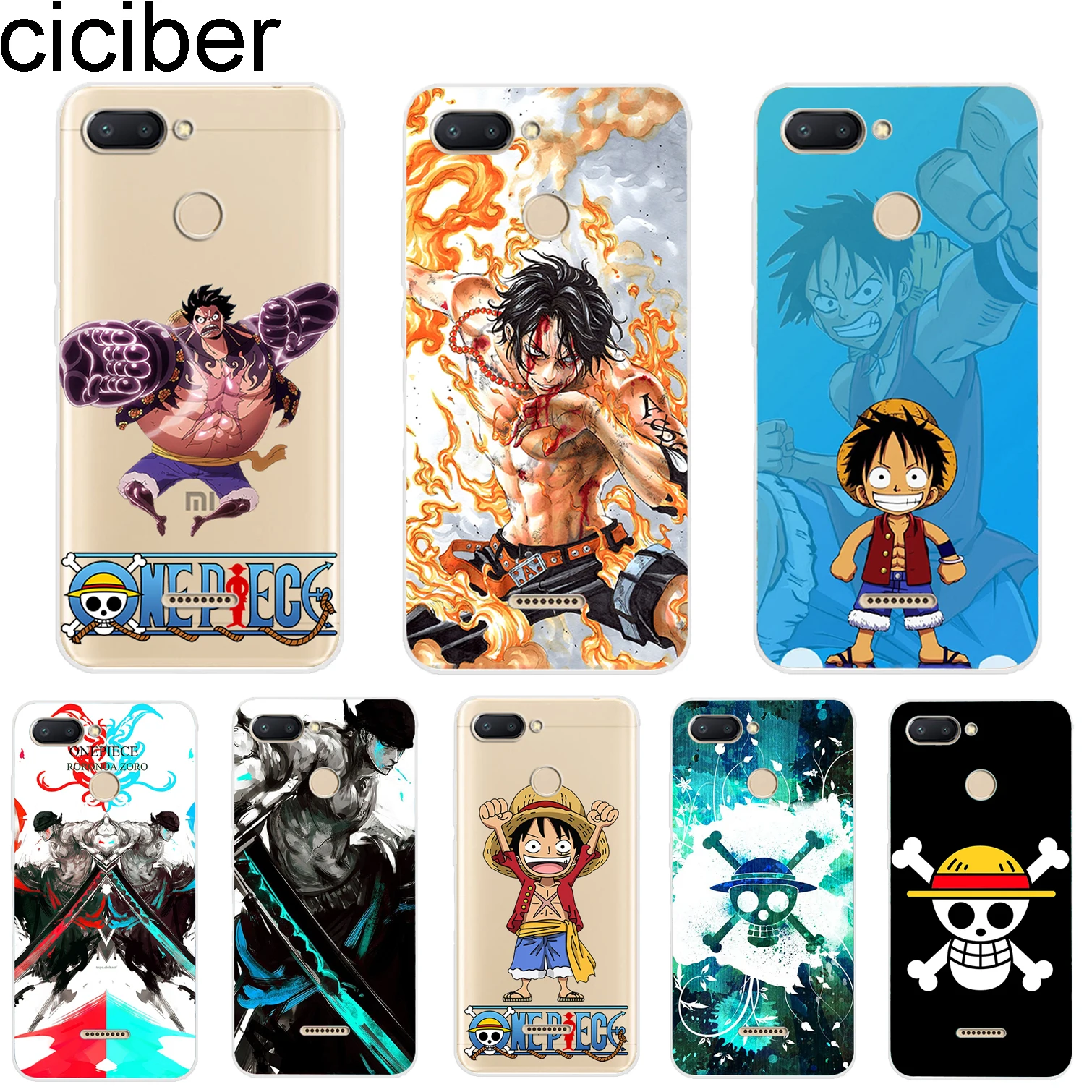 Ciciber чехол для Xiaomi Redmi 6 5 4 3 A X S Plus Pro S2 чехлы телефонов Note 7 мягкий TPU One Piece Luffy |