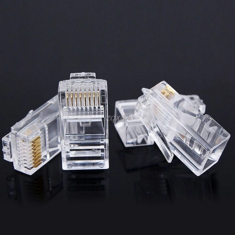 25 개 금 도금 RJ45 그물 네트워크 모듈러 플러그 Cat5 CAT5e 커넥터, 신제품, 도매 & 생산자 직배송