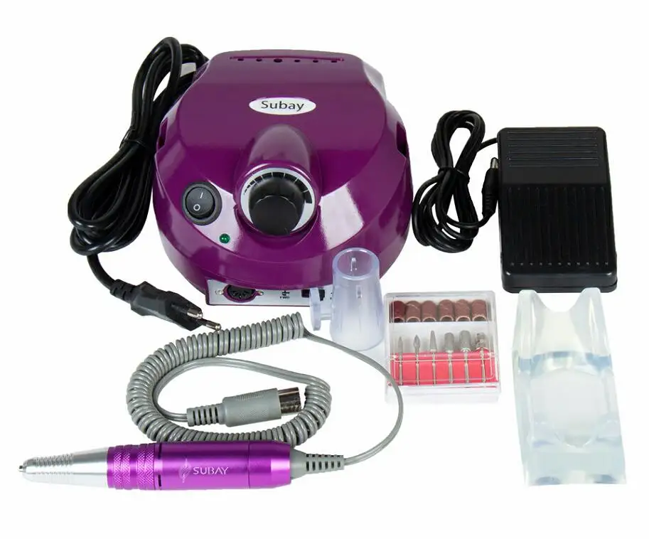 Инструмент для полировки ногтей Subay, электрическая дрель для ногтей, 30000 об/мин, для профессионального маникюрного салона и домашнего использования, 220 В/110 В - Цвет: Purple 220V EU plug