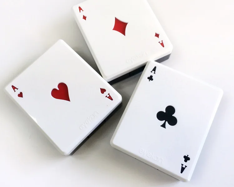 

LIUSVENTINA cute poker card clubs diamonds hearts A contact lens case for lenses container box for glasses