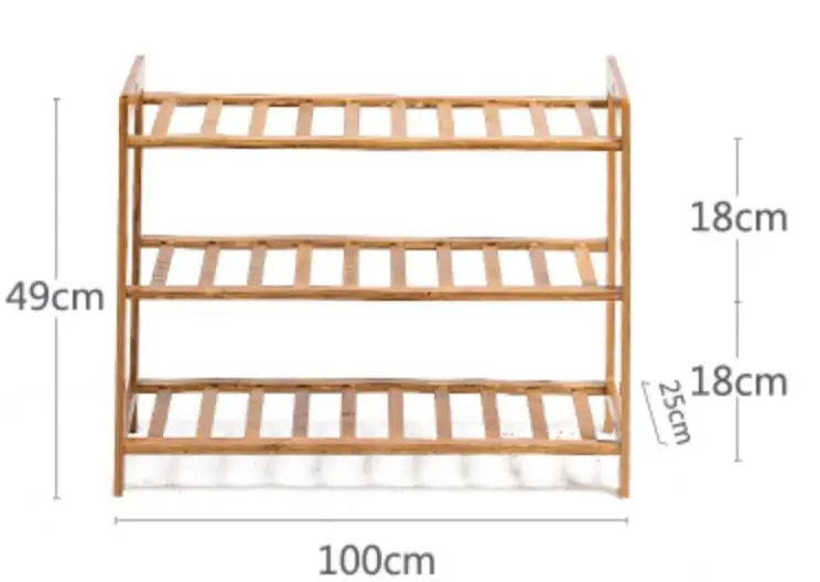 Трехслойная бамбуковая деревянная полка для обуви, домашняя модная полка для обуви, креативный держатель для хранения обуви