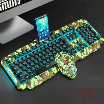 

Wired Mechanical Gaming Keyboard Mouse Set Optional Luminous Metal Key Ergonomical Computer Supplies