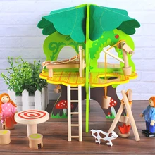 Миниатюрная DIY кукла на дерево дом аксессуары и мебель деревянный набор для моделирования игрушки для детей Лучший подарок на день рождения