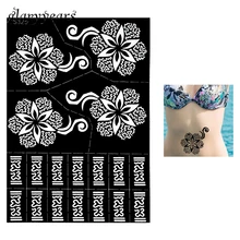 1 шт полый трафарет для татуировки хны для женщин, для талии, Арт, Аэрограф, живопись, красота, цветок, хна, рисование пастой, шаблон татуировки S325