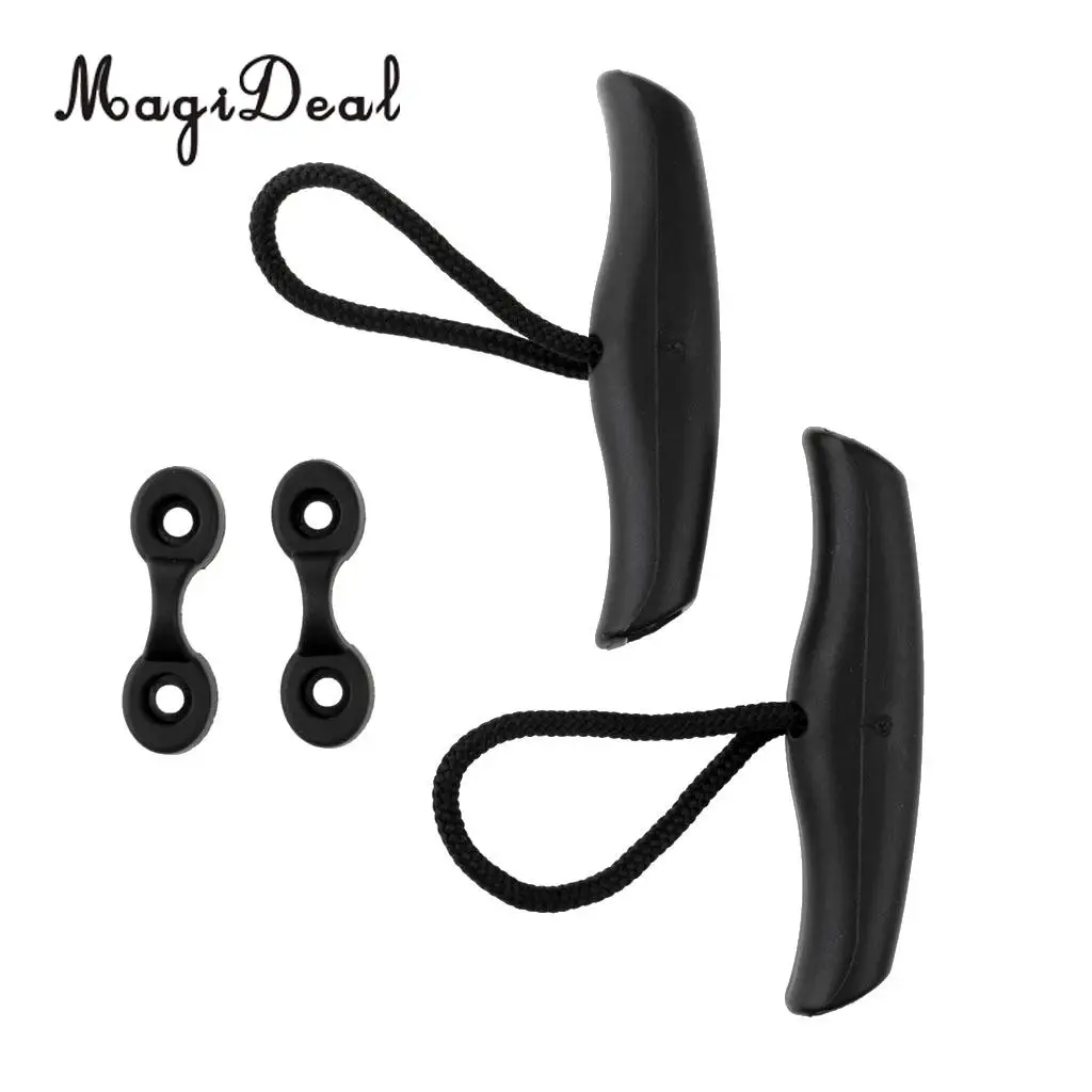 2Pcs Kayak Canoe Toggle Handle Carry Handle Pull Handle Cord Rope Boat Replacement Accessories with Deck Loops Pad Eyes Tie Down