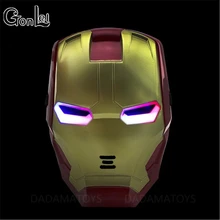 GonLeI The Avengers 2 Figures Toys Iron man Motorcycle Helmet Mask Tony Stark Mark Cosplay with LED Light Action Figure Kids