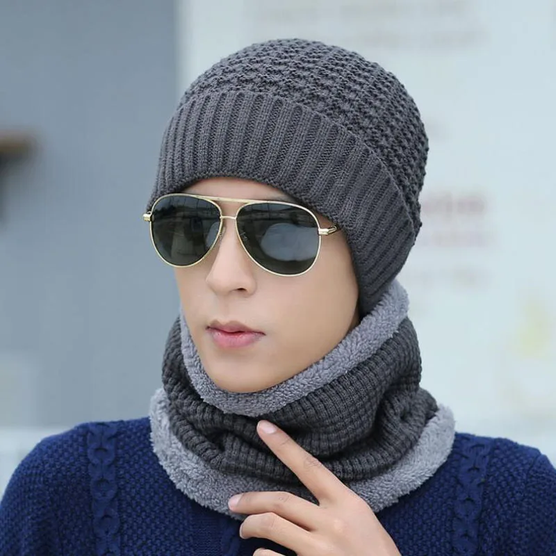 

BING YUAN HAO XUAN Winter Hat Men Women Scarf Knitted Hat Skullies Winter Caps For Men Hats Mask Balaclava Bonnet Hats 2018