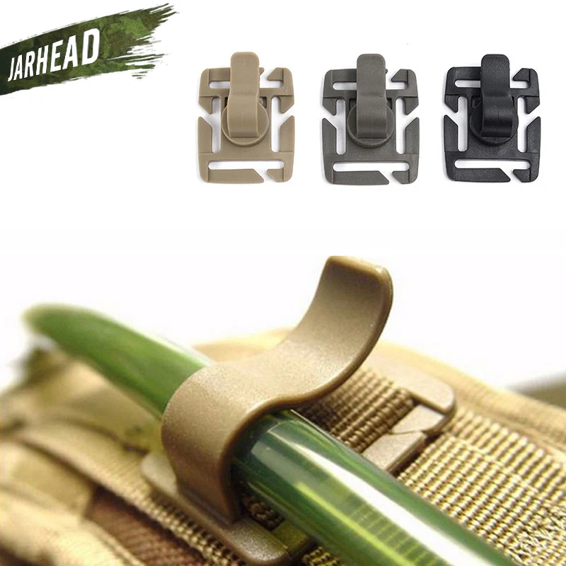 

Tactical Military Water Tube Adjustable Rotatable Pipe Holder Clip Buckle Outdoor Molle System Hydration Water Bag Accessories