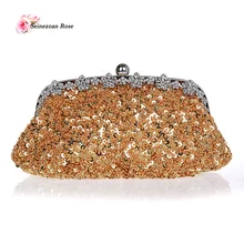 2016 Vintage frauen Sequins Rahmen Handtaschen Geldbörsen Strass Perlen Hochzeit Handtaschen Schulter Messenger Bags