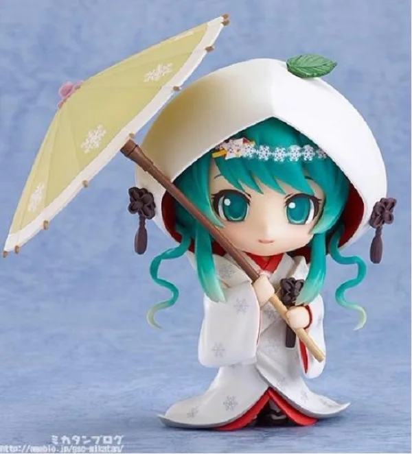 Аниме Фигурка Nendoroid VOCALOID 303# Снежная Мику клубника белое кимоно Ver 10 см Хацунэ Мику модель украшения игрушки