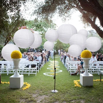 

NICROLANDEE 10 pcs/set White Paper Lanterns Wedding Decorations Party DIY New Decor Bride Shower Chinese Lamp Kit
