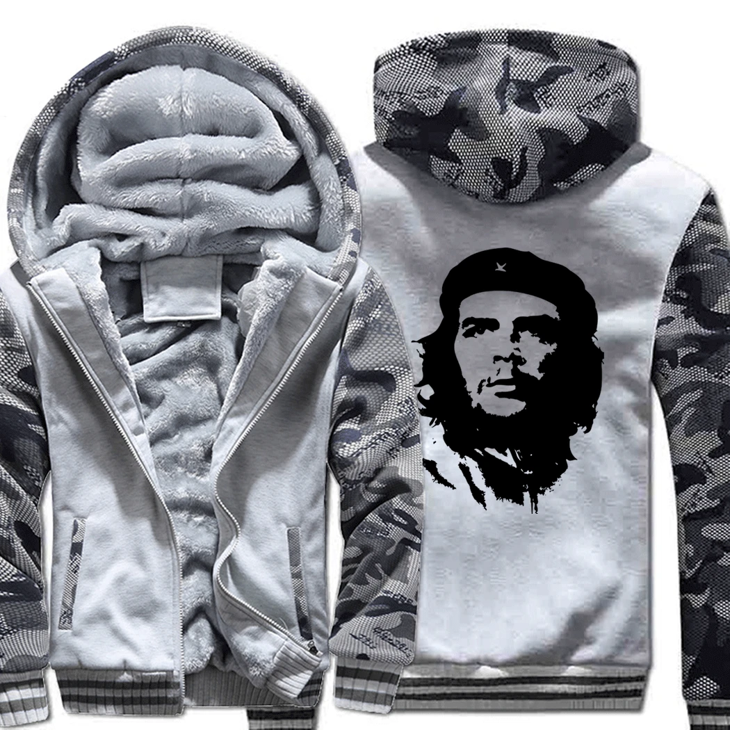 Зимнее бархатное плотное пальто с капюшоном Che Guevara Hero для мужчин, высокое качество, с принтом, хипстерский узор, крутая Мужская одежда, толстовка