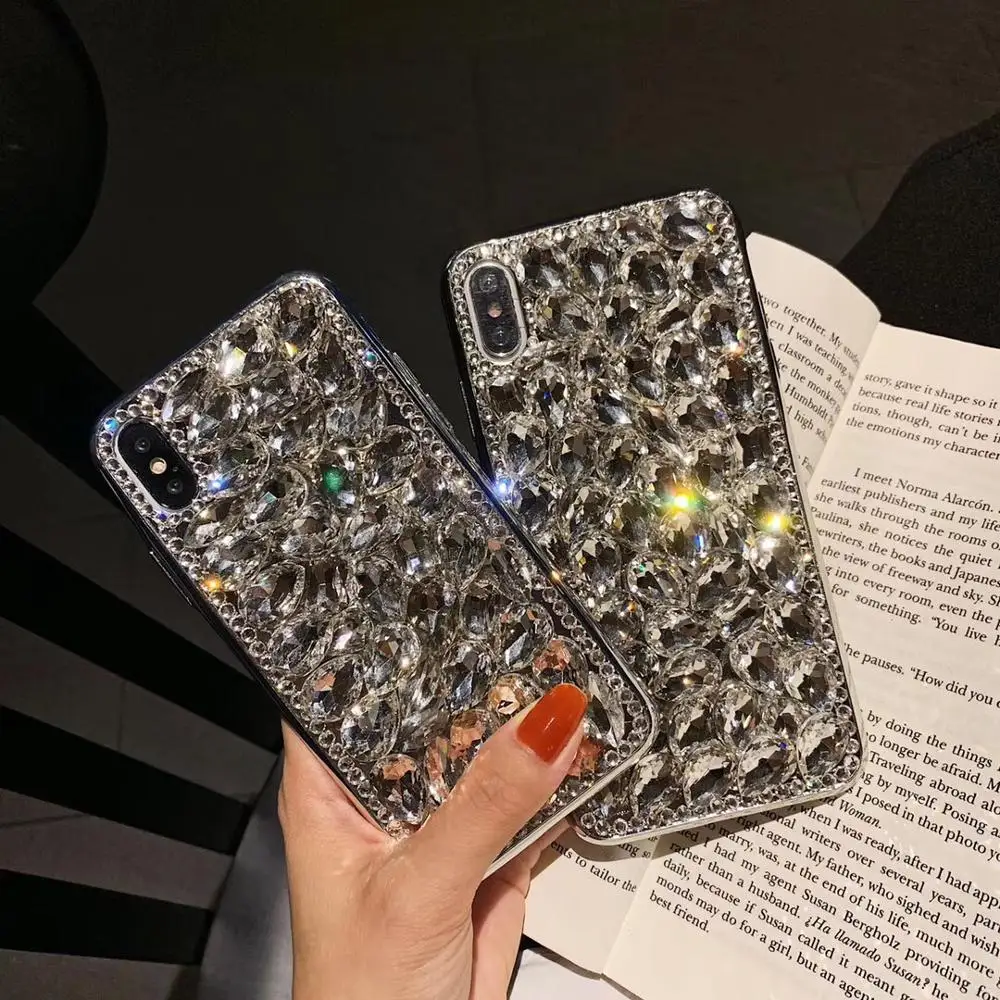 

Bling luxury Shiny 3D Big Diamond Love Fashion Goddess Plating Soft Edge cover case for iphone MAX XS XR 6 7 8 plus phone cases