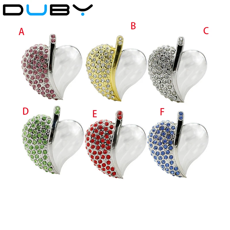 Crystal Leaf Heart 32GB 16GB 8GB 4GB Jewelry Metal USB Flash Pen Drive U Disk Memory Pendant Necklace | Компьютеры и офис