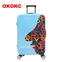 OKOKC синий любовь лицо толстый Чемодан защитные чехлы эластичные тележка чемодан путешествия сумки пыли для 18-32 ''путешествия аксессуары