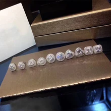 Дизайнерские Модные 925 пробы серебряные ювелирные изделия 3а вечерние серьги с кубическим цирконием