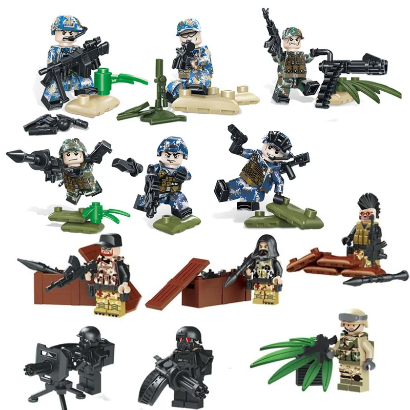 

Army soldiers Military Building Blocks SWAT Police Weapons Pack Gun Weapons Pack