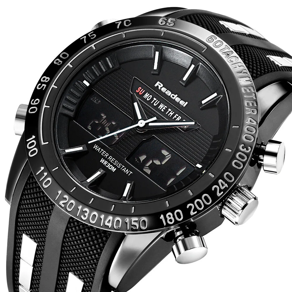 2018 New Brand Watch Men Date Day LED Display Luxury Sport Watches Digital Military Men's Quartz Wr