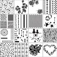 16 шт./компл. Aribrush тату трафарет для рисования ремесло трафарет для Скрапбукинг тиснение Бумага визитная карточка DIY Декор стен