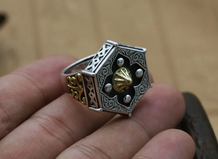 Taoist Tai Chi кольцо Настоящее серебро 925 пробы винтажное креативное регулируемое кольцо для мужчин wo мужской подарок ювелирные изделия зеркало сплетни кольцо