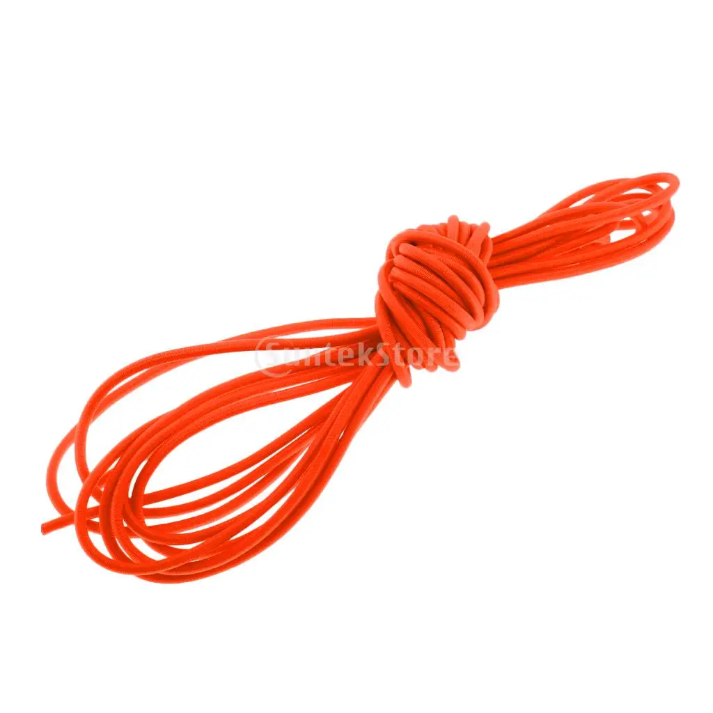 Orange 3mm 0.5-100m Strong Bungee Rope Shock Cord Tie Down Strap Trailer Boat Kayak/ Replacement Tent Folding Rod Elastic Rope