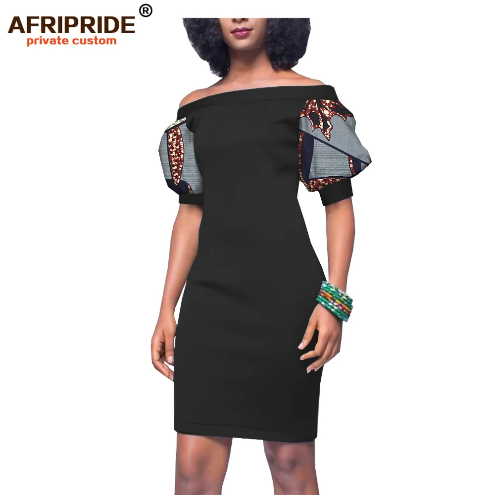 

2019 dashiki african print dresses for women short sleeve party wedding polyester and cotton ankara AFRIPRIDE A1925025