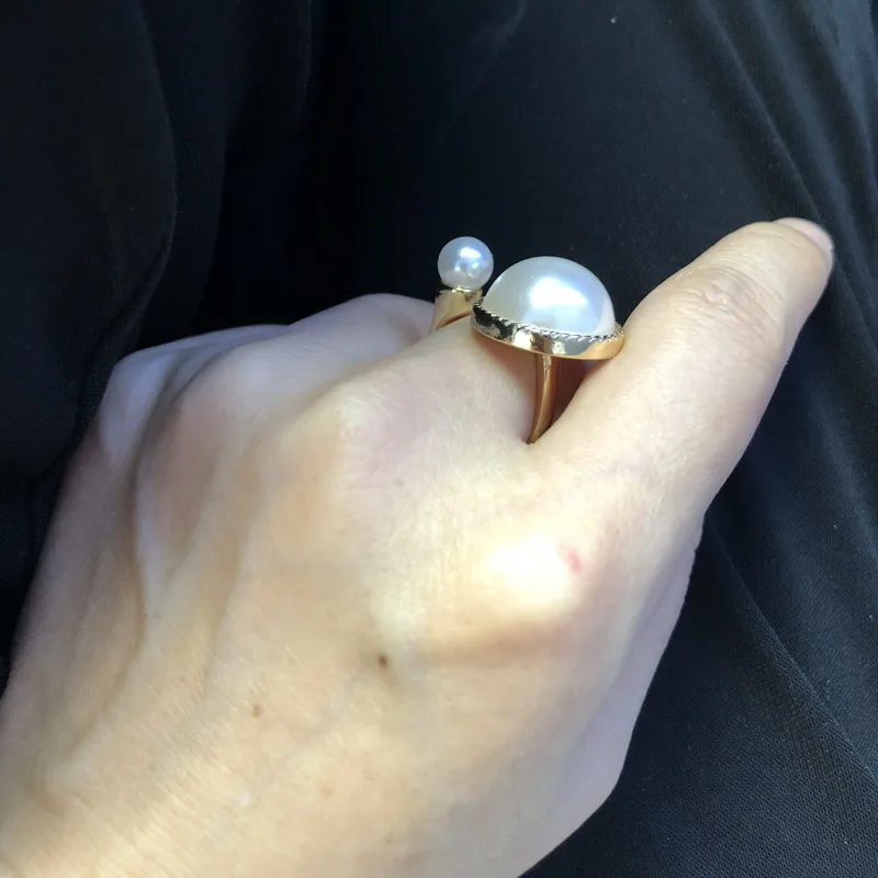 F. J4Z модное дизайнерское кольцо на палец для женщин, рок геометрический Топ, кольца с искусственным жемчугом, популярные кольца, ювелирные изделия anillos de mujeres