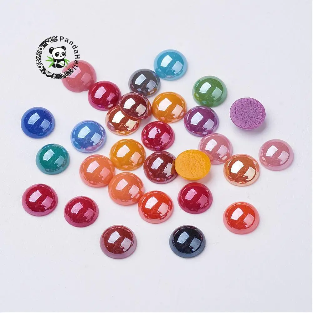 

About 6mm 7mm 8mm 9mm 10mm 14mm 12mm Mixed Color Pearl Cabochon Cameo Round Flat Back Dome Fit DIY Accessories Jewelry Making
