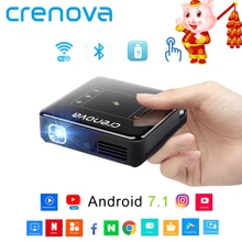 CRENOVA Newest DLP Projector For Full HD 4K With Android 7.1 Bluetooth 4.0 Mini Projector For Home Theater 300 inch Beamer