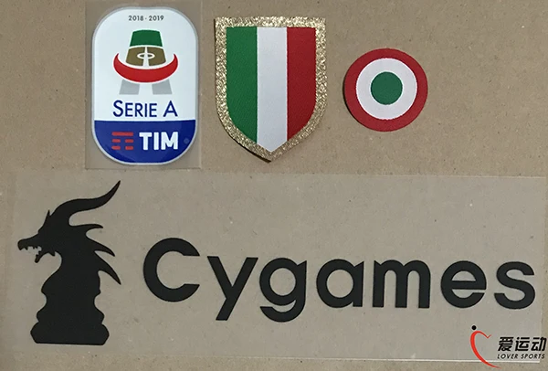 

2018-19 Juven Serie A patch set new Silicone Serie A patch+red coppa Italia Circle patch+chest Scudetto+Cygames sponsor
