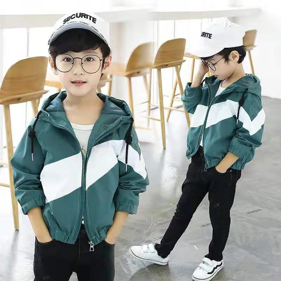 

2 Colors Casual Boys Coat Hooded Children's Jackets For Spring Autumn Kids Clothes Boys Outwear Age For 3 4 5 6 7 8 9 10 11 12