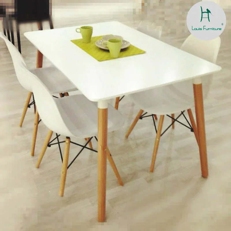 

Louis Fashion Dining Chair Nordic Large-sized Apartment Minimalist Modern Leisure Table White Wood Chairs with Combination